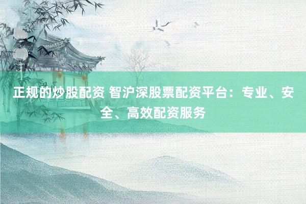 正规的炒股配资 智沪深股票配资平台：专业、安全、高效配资服务