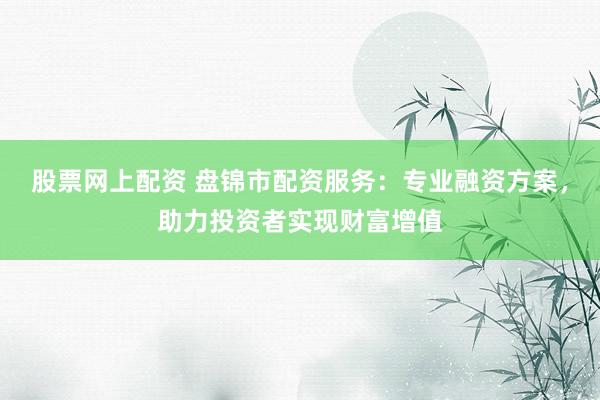 股票网上配资 盘锦市配资服务：专业融资方案，助力投资者实现财富增值