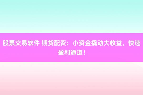 股票交易软件 期货配资：小资金撬动大收益，快速盈利通道！