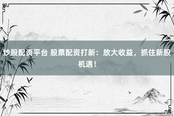 炒股配资平台 股票配资打新：放大收益，抓住新股机遇！