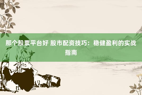 那个股票平台好 股市配资技巧：稳健盈利的实战指南