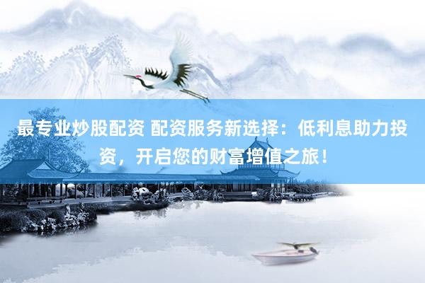 最专业炒股配资 配资服务新选择：低利息助力投资，开启您的财富增值之旅！