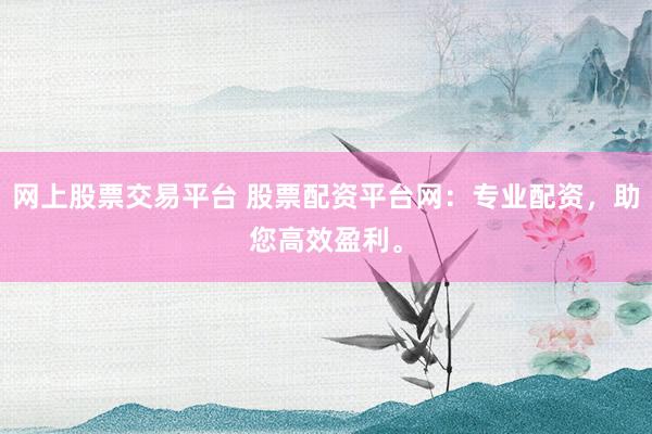 网上股票交易平台 股票配资平台网：专业配资，助您高效盈利。