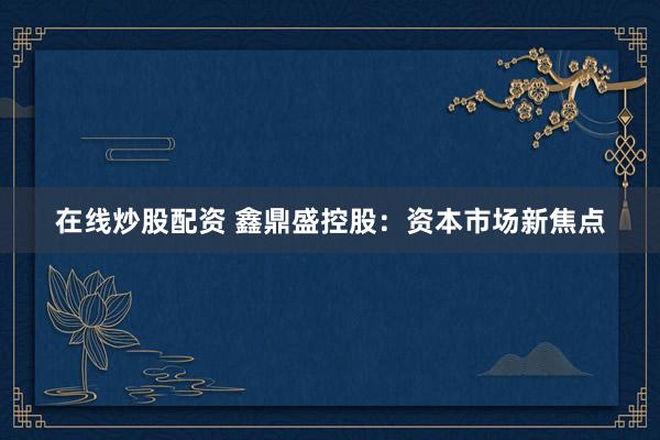 在线炒股配资 鑫鼎盛控股：资本市场新焦点